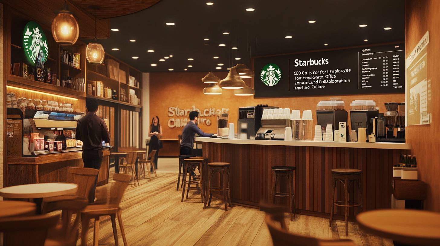 “Starbucks Chief Executive Officer Urges Staff to Return to Office for Improved Collaboration and Culture”